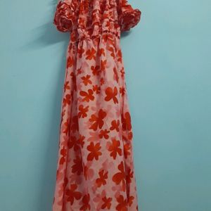 New Floral Dress With Belt