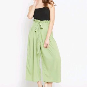 Olive Green Relaxed Fit Parallel Trousers