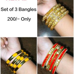 Set Of 3 Beautiful Bangles ✨ With Freebie 🎁