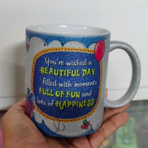 Glitter Ceramic Mugs For Happy birthday