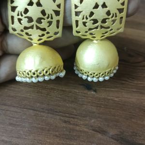 Panash Gold Plated Shaped Jhumka