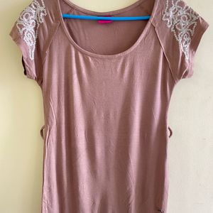 Mauve Earth Brown Stretchable Tshirt