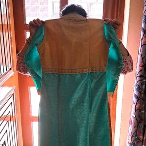 A- Line Sea Green Party Wear Kurta