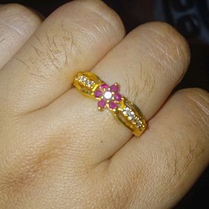 White And Pink Stone Ring-1.8 Cm