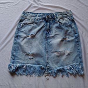 Blue Denim Mini Skirt