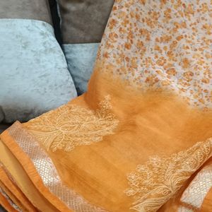 Embroided chiffon Saree