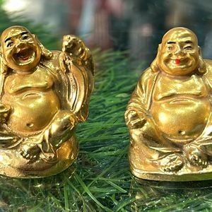 Gold Colour 2 Pcs budha Set Home decor Items