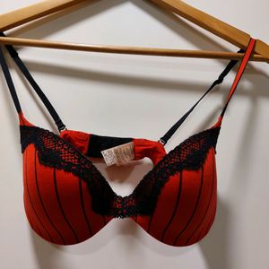 La Senza  Red And Black Bra