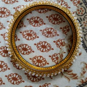 Stylish Golden And White Bangles