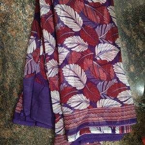 Purple And Red Saree