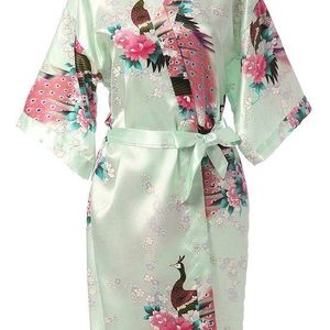 Satin Bridal Robe (Kimono Style)