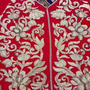 Beautiful Red Bridal Kurta With All Over Heavy Wor