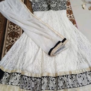 White Anarkali Suit