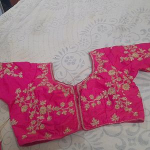 Rose Pink Colour Stitched Blouse
