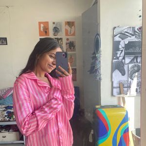 Pink Satin Shirt