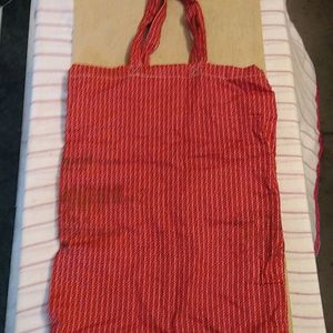 Red Shopping Tote/ Grocery bag/Tiffin Bag