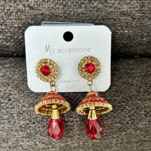 Red And Gold Jhumka