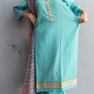 Pure Cotton Suit With" Sitara "Work