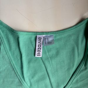 H&M Green V-Neck Top