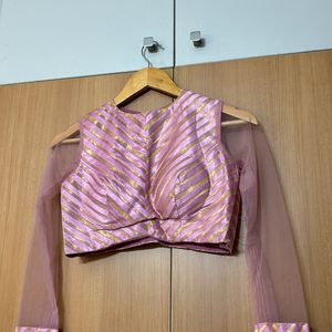 Dusky pink lehenga with padded blouse and dupatta