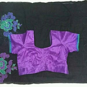 Black Workes Saree With  Stitched Blouse(women)