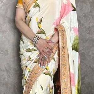 BEAUTIFUL SOFT CHINNON SILK SAREE