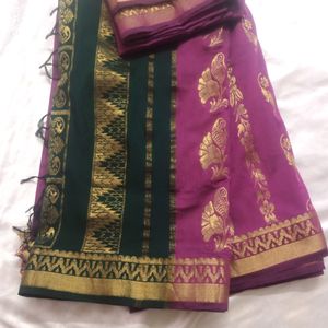 Cotton Silk Saree With Blouse Piece