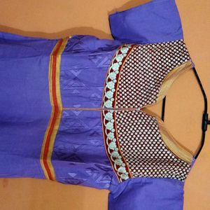 Cotton Anarkali Suit With Dupatta Set