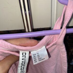 h&m pink crop tank top