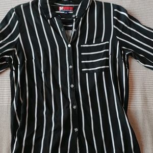 Women Striped Formal Button Down Shirt