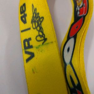 Used Yellow VR46 Lanyard Keychain