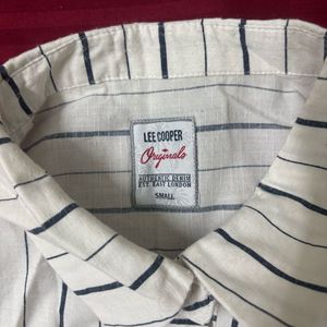 Lee Cooper White Collared Shirt With Short Sleeves