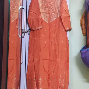 Orange Silk Suit Set