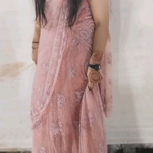 Baby Pink Colour Net Choli (Original Piece)