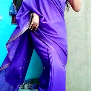 Purple silk saree