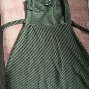 A Pretty Green Strip Dress