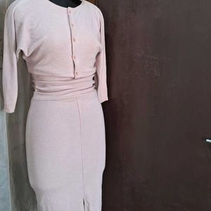 Korean Nude Fitted Dress