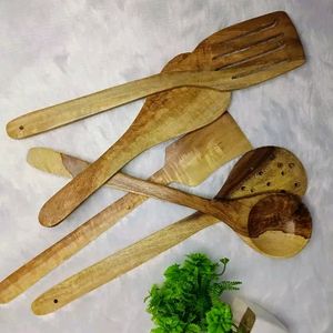 Handmade Wooden Serving Cooking Spoon Kitchen Set