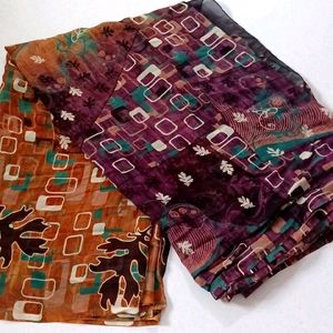 Printed Shaded Saree in Shades Of Brown