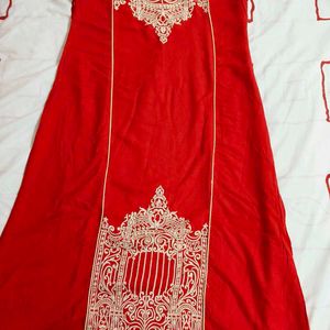 Kurti Red Coloured For Women Cozy Daily Wear