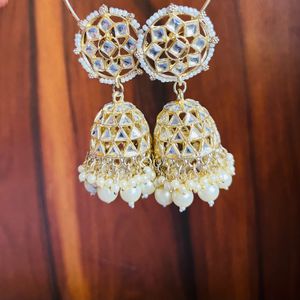 White Stone Party Wear Jhumki