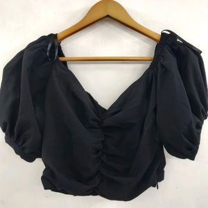 MAGRE BLACK PUFF SLEEVES TOP