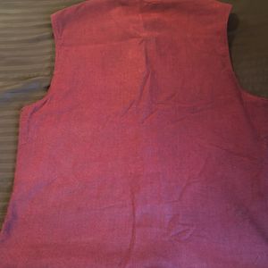 Maroon Melange Nehru Jacket