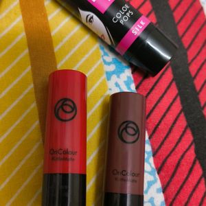 2 Elle 18 Lipstick, Lotus Kajal, Oriflam Lipstick