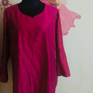 pink kurti set