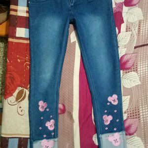 Womens Skinny Fit Dark Blue Jeans