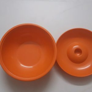 Strong Orange Colour Melamine Bowl With Lid