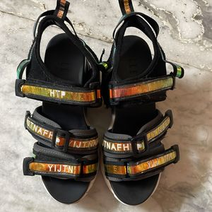 Black And White Rainbow Sandals