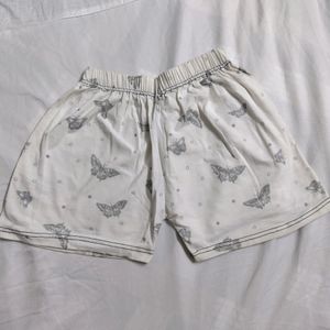 Aesthetic White Butterfly Pattern Short.