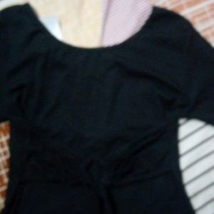 Cute Black top With Front & Back Adjustable Knot